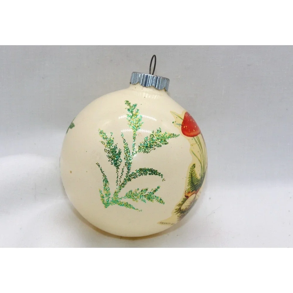 VTG MUSHROOM Glass Christmas Ornament‎ 2.5
